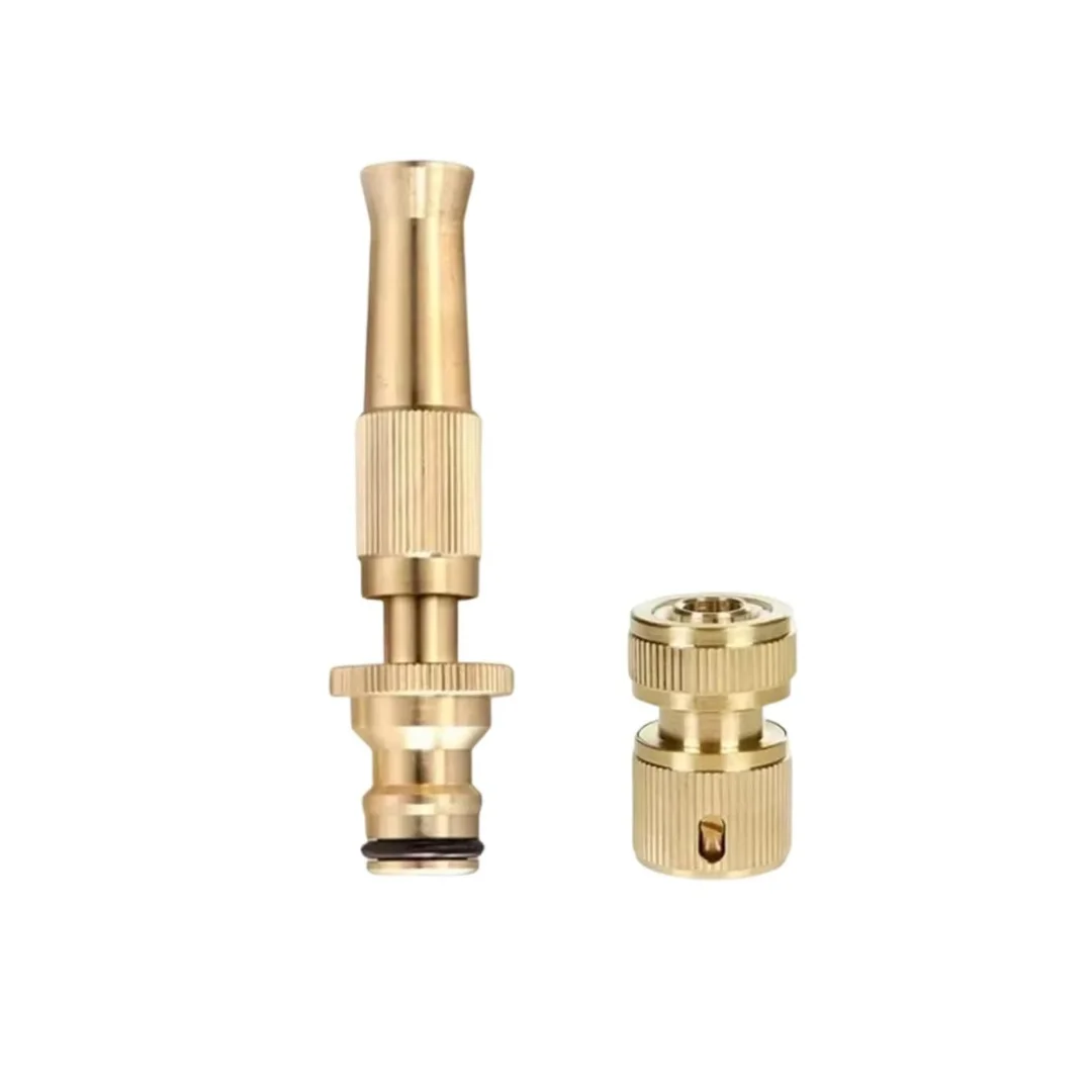 1set Brass Garden Hose Nozzle Bundle Hose Nozzles with Hose Connector Adjustable Twist Hoses Nozzle Jet Sweeper Nozzles High Pre
