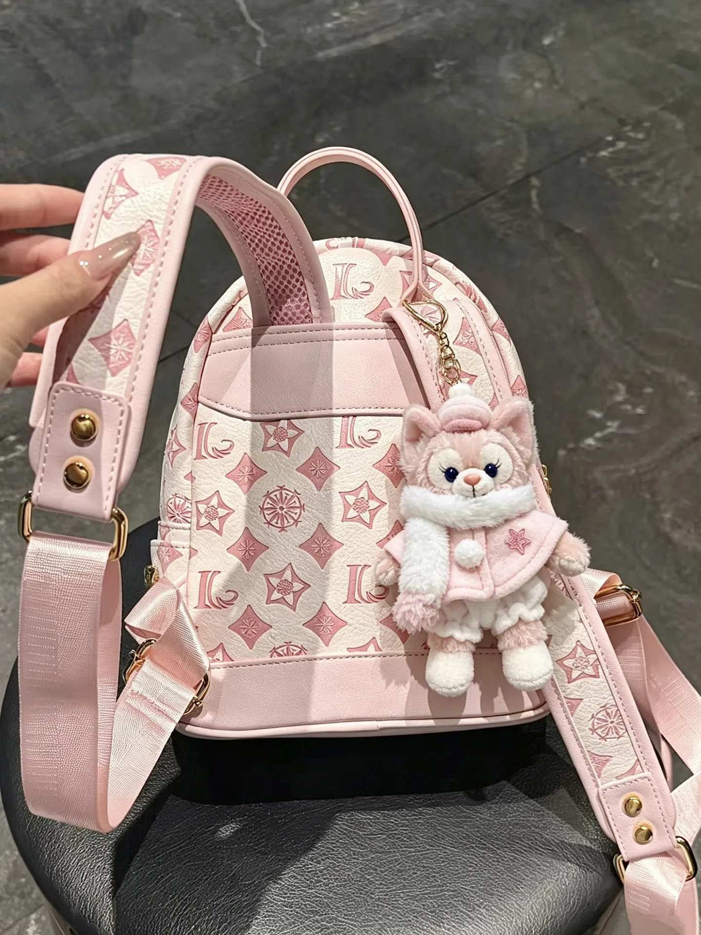 ciyah-fashion-luxury-pink-embossed-backpack-2026-new-commuter-versatile-student-backpack-elegant-lady-sweet-style-zipper-closure