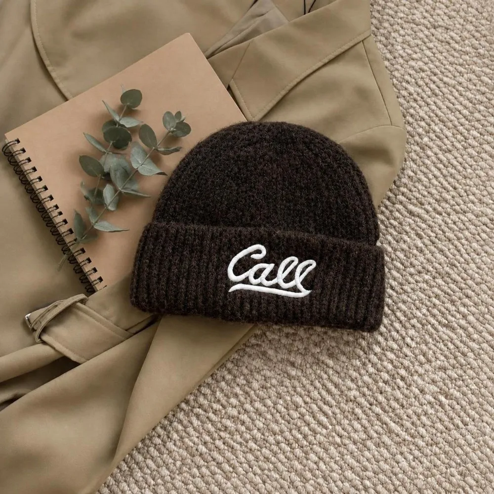 Polyester Knitted Beanie Hat Unisex Stretchable Fit Fall Winter Beanie Hat 54cm to 62cm Head Circumference