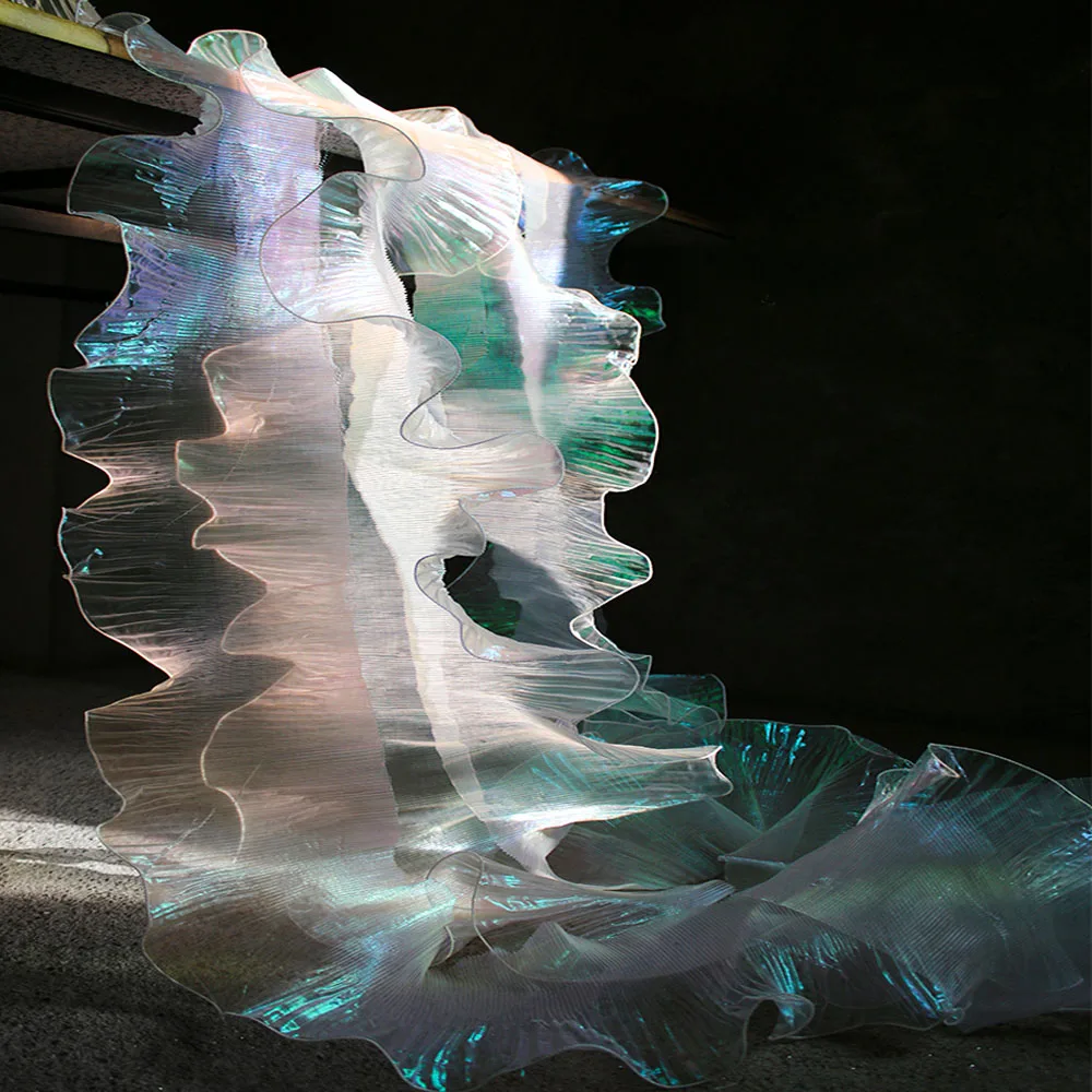 Meerjungfrau Thema Spitzenband Organza Besatz Stoff für Kinderkostüm DIY handgemachte Rock Kleidung Magic Wave Dekor 1/2 Yards