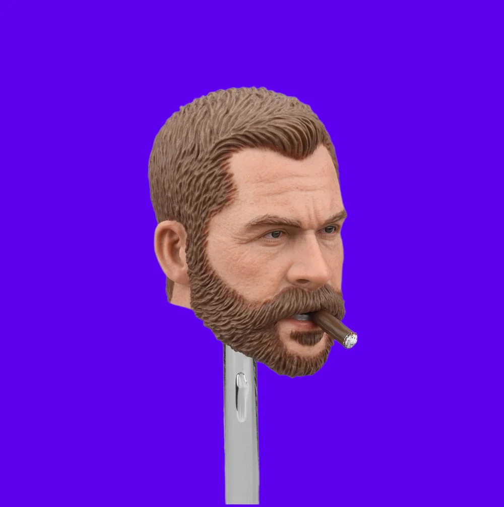 Fácil e simples es ga1008 soldado boneca homem chamada figura de ação dever cabeça esculpir escultura com tampas de charuto para 12 "figura de ação diy 1/6