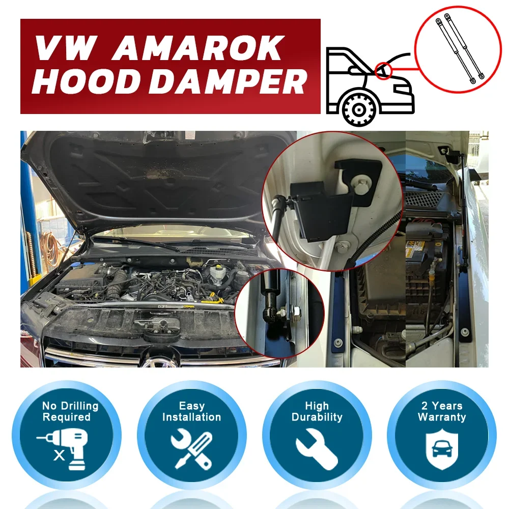 Voor Volkswagen Amarok 2.0L I4 Tsi/2.0L I4 Tdi Cr 03L 2010-2021 Motorkap Hood Gasveren lift Ondersteuning Shock Demper Absorber