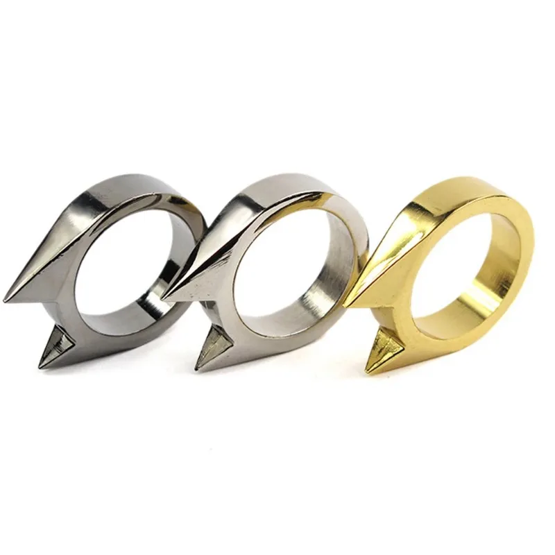Ring Portable Men Women Self-defense Outdoor Survival Finger Gun Punk Style Emergency Protection Hiking Camping Jewelry