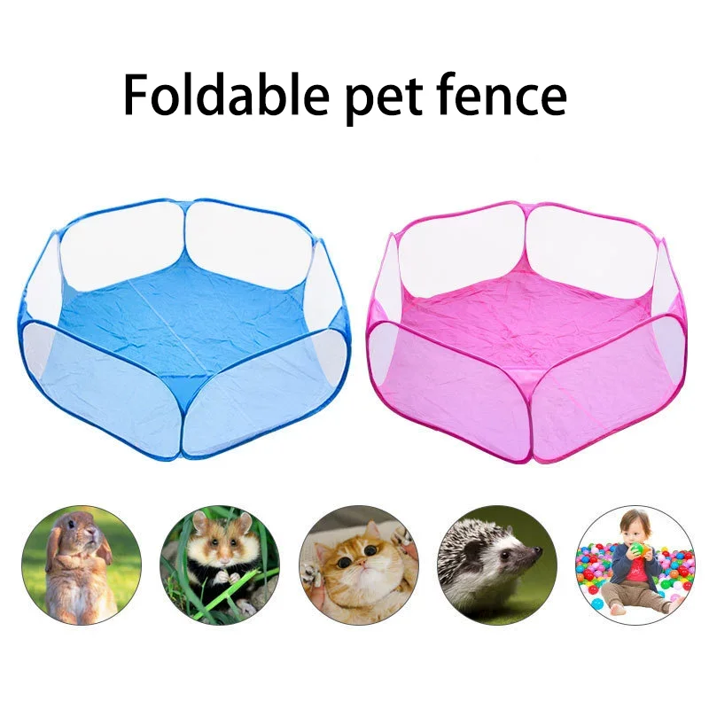 Transparent Portable Folding Pet Playpen Tent Open Yard Fence For Dog Cat Hamster Rabbit Guinea Pig Small Animals Pet Cage