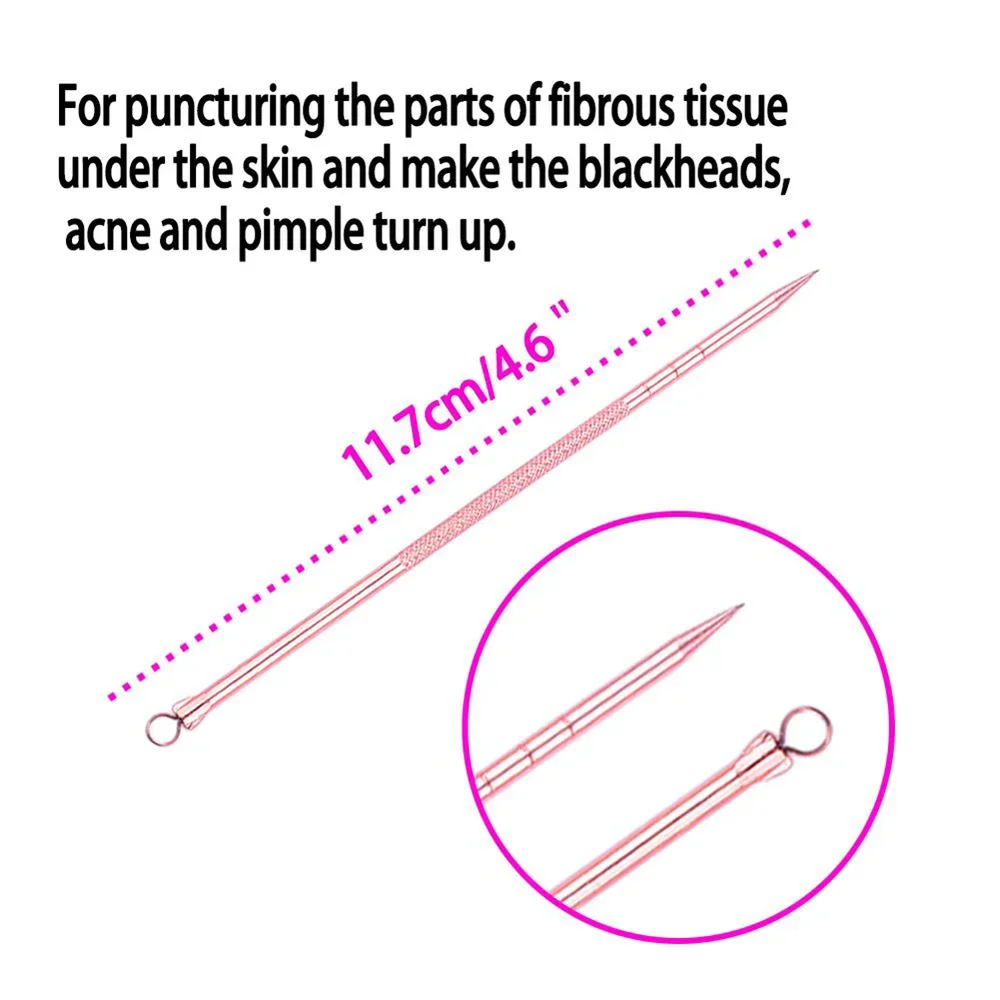 الفولاذ المقاوم للصدأ الوجه تنظيف أدوات العناية حب الشباب إزالة الرؤوس السوداء الإبر 4 قطعة/المجموعة بثرة بقعة Comedone حب الشباب النازع المطهر