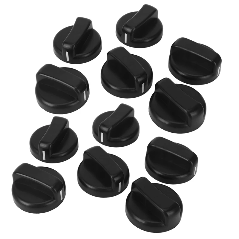 

12 PCS Kitchen Black Plastic Gas Stove Cooker Control Knobs