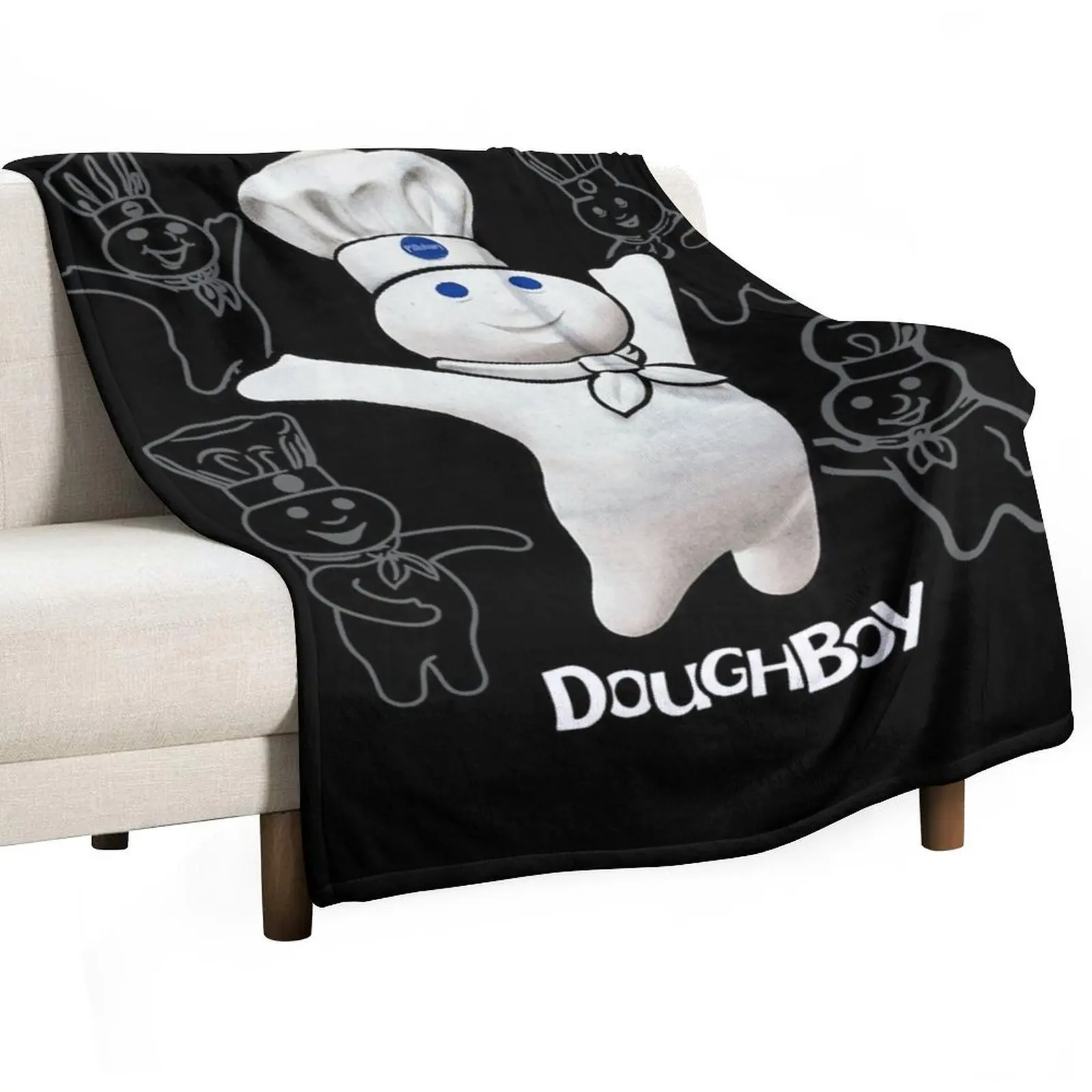 

Doughboy Mascot Cute Emotions Throw Blanket Luxury Weighted Sleeping Bag Large Blankets