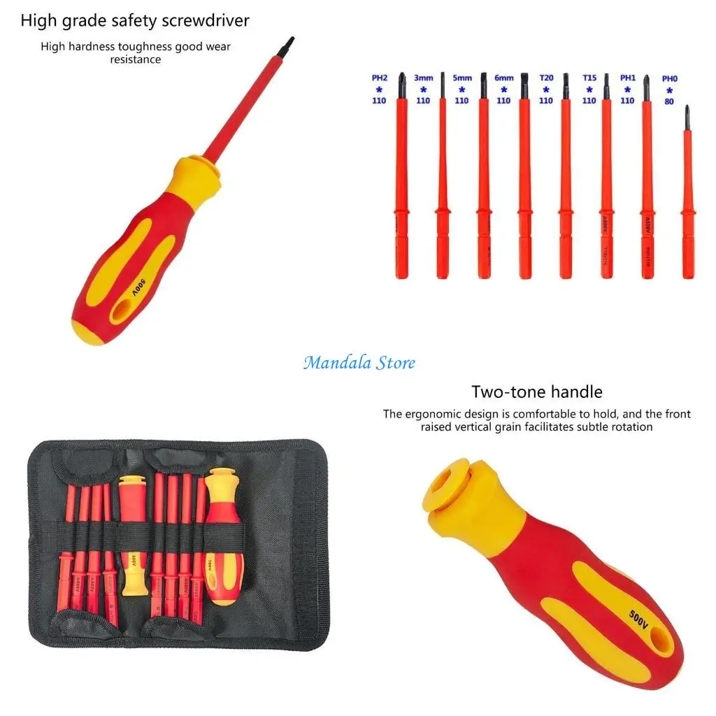 U2JC Insulated Screwdriver Set VDE Electrician Screwdriver Changeable Screw Driver