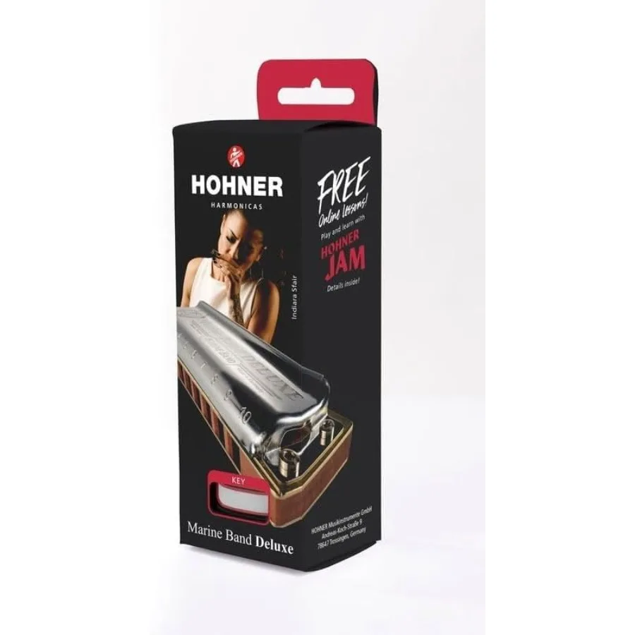 HOHNER Marine Band Deluxe Harmonica G أداة البلوز والموسيقى الشعبية عالية الجودة مع نغمة محسنة ومتانة للمحترفين