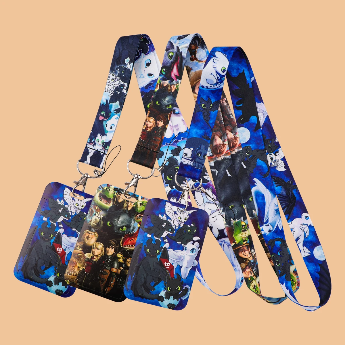 

Cartoon Black Dragon Lanyard Neck Strap Keychain Card Cover Badge Holder Mobile Phone Hang Rope Keyring Anime Accessories Gifts