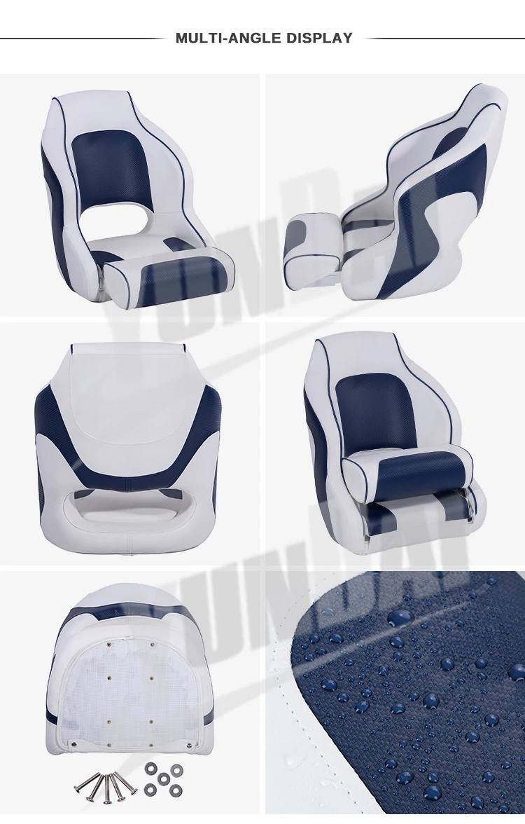 Marine Captains Pontoon Boat Chair Sport Flip up with Boat Seat Cover Bucket for Pedestal Base of Boat Seats