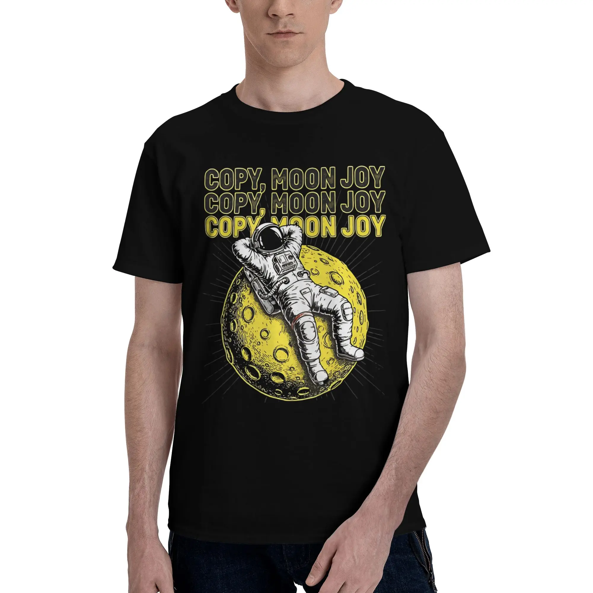 Copy Moon Joy 12 Graphic Funny 100% Cotton T-Shirt  Tops Tees For Men