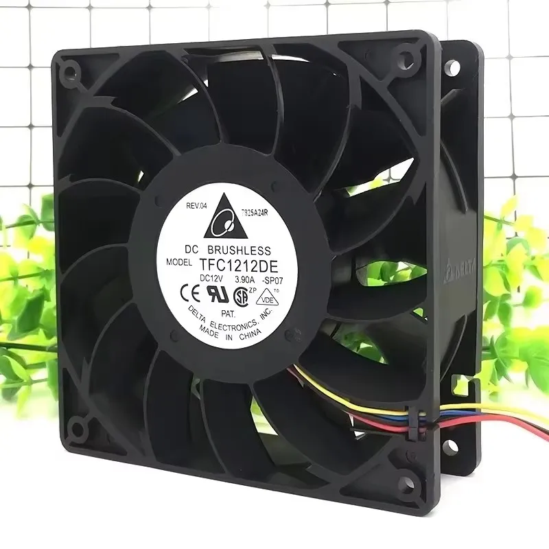 Original  TFC1212DE 12CM 12038 12V 3.9A 252CFM Winds of Booster PWM  Violence For Bitcoin miner Super Cooling Fan
