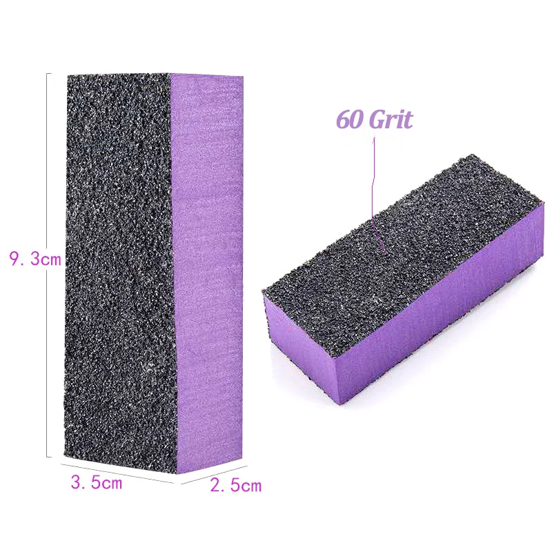 10 szt. Czarnych pilników do paznokci z trzema strunami, blok polerski, gradacja 60/100, kolorowe gąbki do szlifowania, akcesoria do pedicure i manicure, narzędzia do zdobienia paznokci.