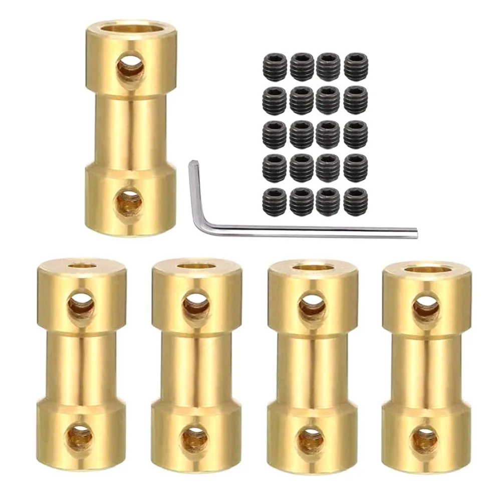 

1 set Brass Shaft Coupling Connector For Motor Car Boat Diy Accessories Rigid Coupler Extension Tool Metal Joint