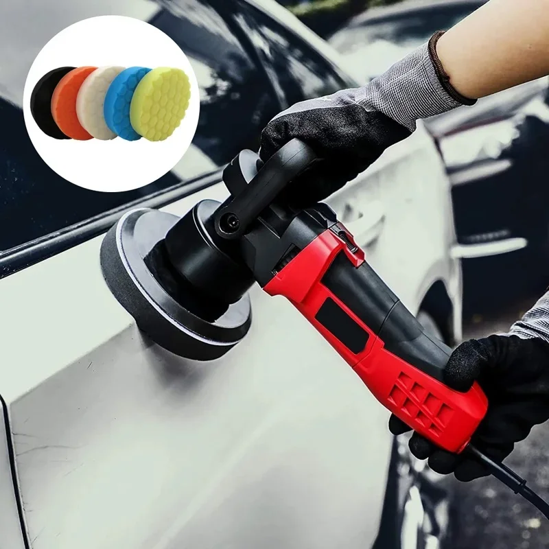 3/4/5/6/7 zoll 5Pcs Auto Polieren Pad Kit Set Selbst-Kleber Polieren Wachsen schwamm Wolle Rad Polieren Pad Für Auto Polierer Bohrer – Detail 10