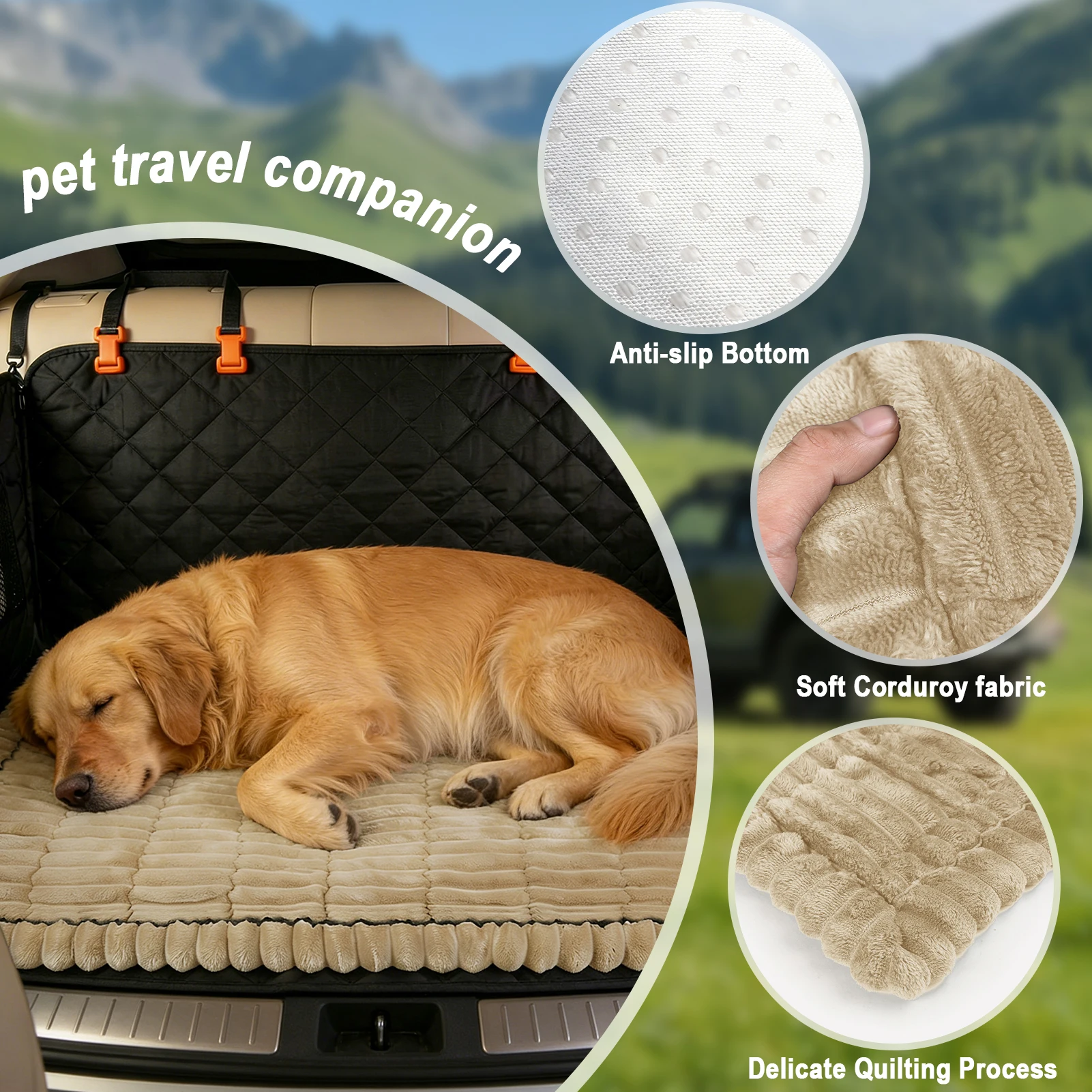 1pc Non-Slip Car Dog Mat Pet Car Seat Cushion Pad Anti-Bite Wearing Floor Liner Universal Protector for Sedans Trucks SUV