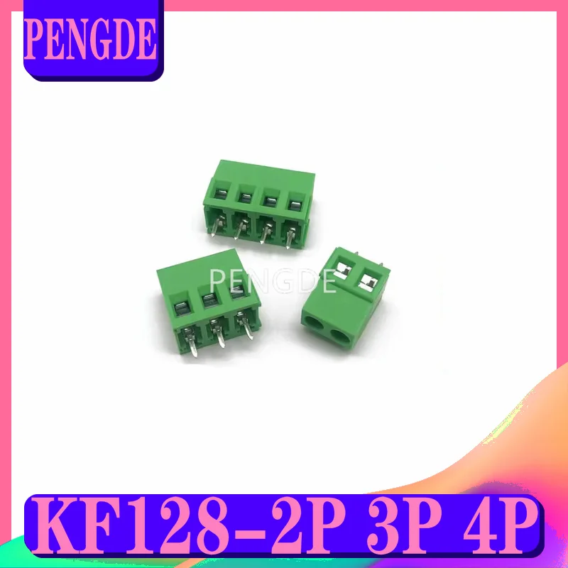 Screw PCB terminal block KF128-2P 3P terminal block 5.08mm splicable tinned copper feet