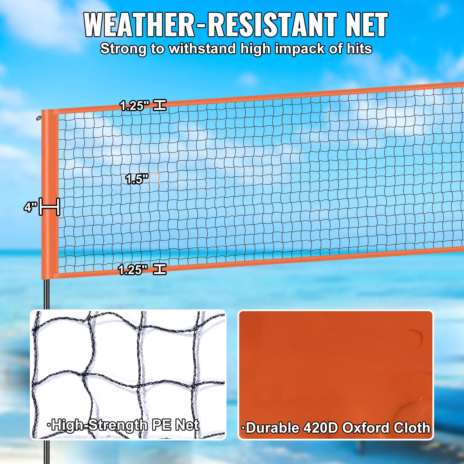 SucceBuy 4-Way Volleyball Net - Kids Outdoor Volleyball Net ulasan dan harga