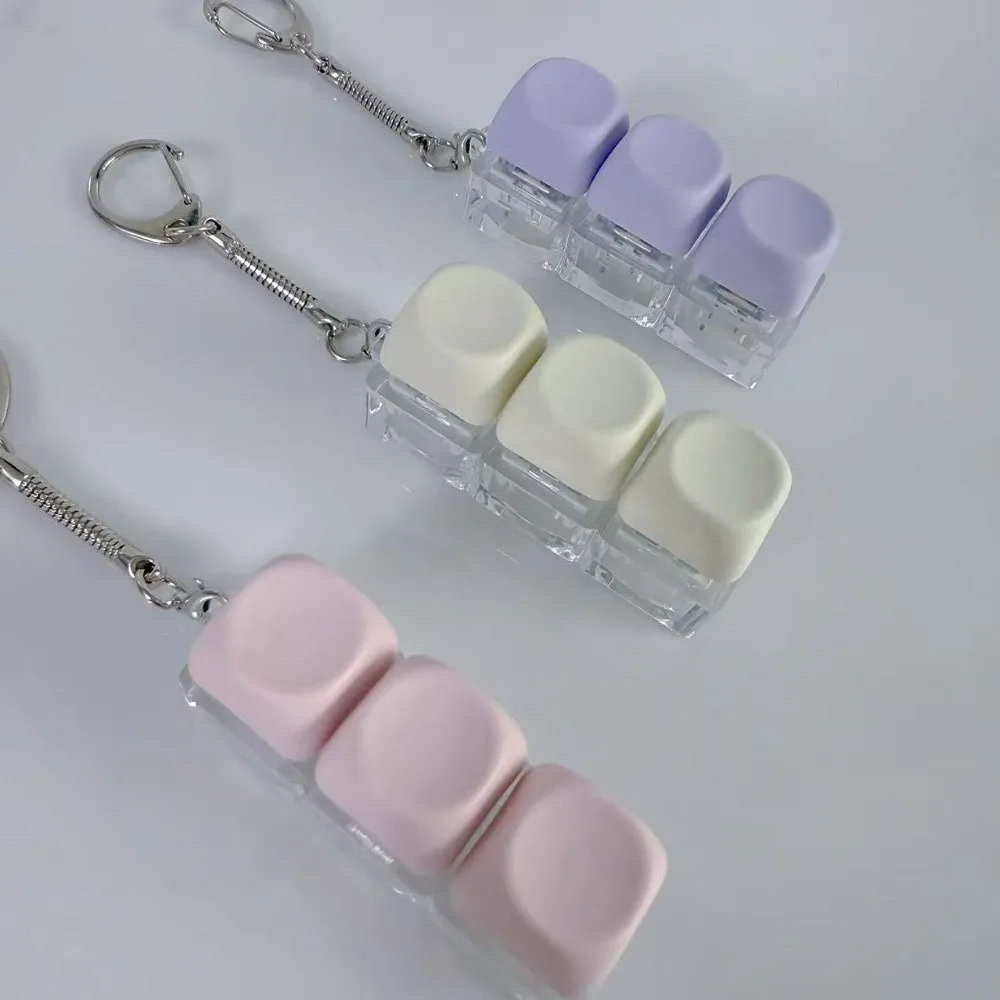 New 3/9 Keys Finger Keyboard Stress Relief Key Button Decompression Gadget Pass The Time Keycap Keychain Adult