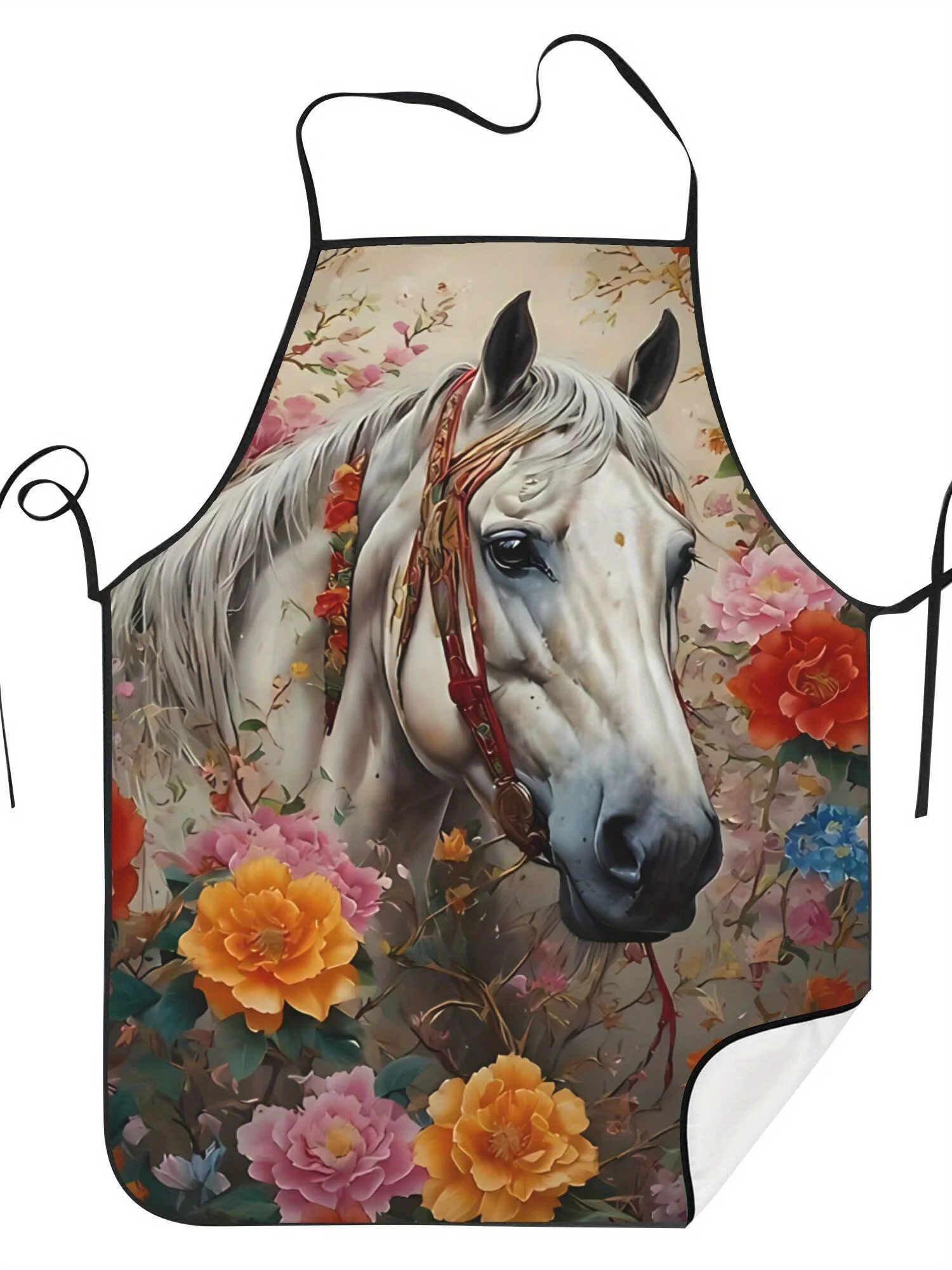 An apron with a horse pattern is very suitable for kitchen w