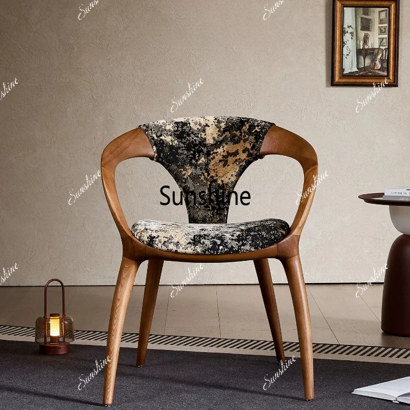 Tea master chair back chair medieval solid wood high-end single armchair