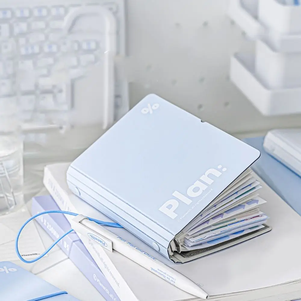 Practical 44 Sheets Mini Pocket Notebook Mini Waterproof Cover Portable Handbook Cute White Blue Diary Book Office