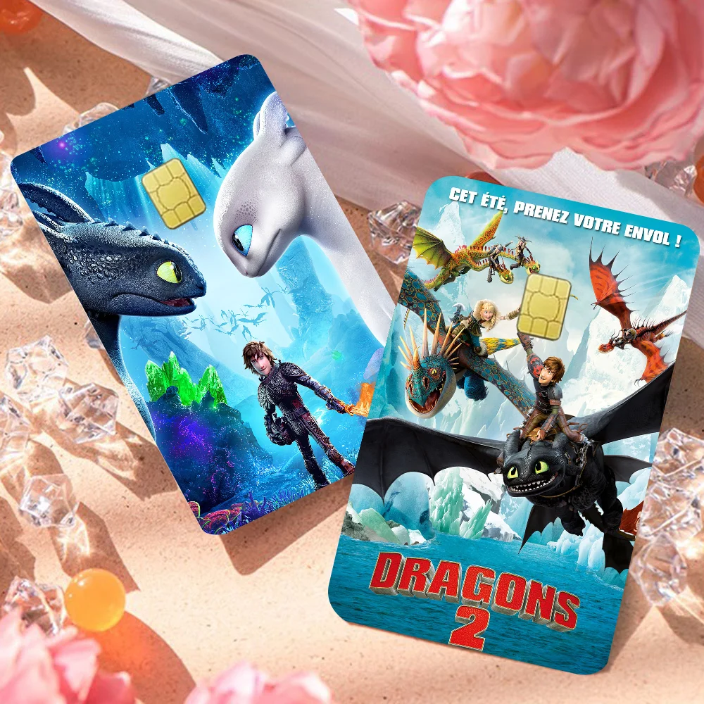 Película cómo entrenar a tu película de dragón, cinta adhesiva de piel para tarjetas de crédito bancarias, pegatinas de protección de tarjetas de crédito personalizadas