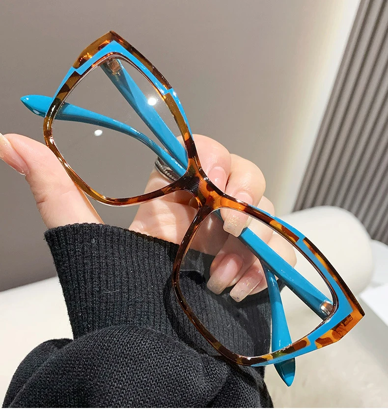 Modische Anti-Blaulicht-Lesebrille für Damen, Katzenaugen-Design, Blaulichtfilter, Gleitsichtbrille – Detail 2