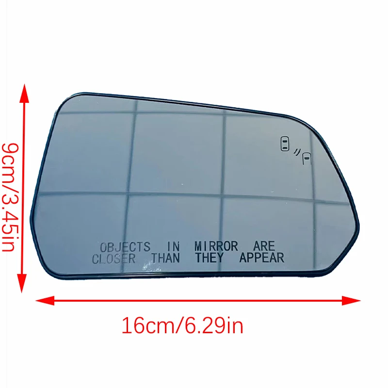 Heated Convex Wing Mirror Glass With Blind Spot Warning For Ford Mustang 2015 2016 2017 2018 2019 2020 (American Version)