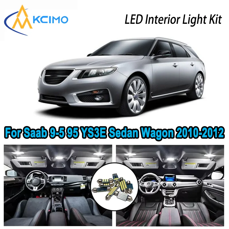 

High-Quality LED Interior Kit for Saab 9-5 95 YS3E Sedan Wagon 2010-2012 2011 Premium Error-Free Dome Map Trunk Automotive Lamps