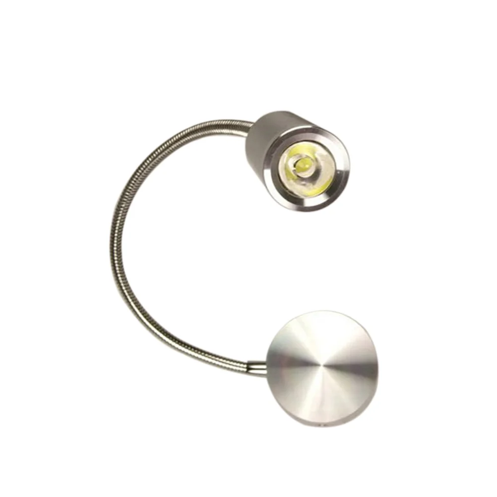 

85-265V 3W 360-degree Flexible Arm LED Wall Light LED Reading Light Gooseneck Light Bedside Lamp (White)