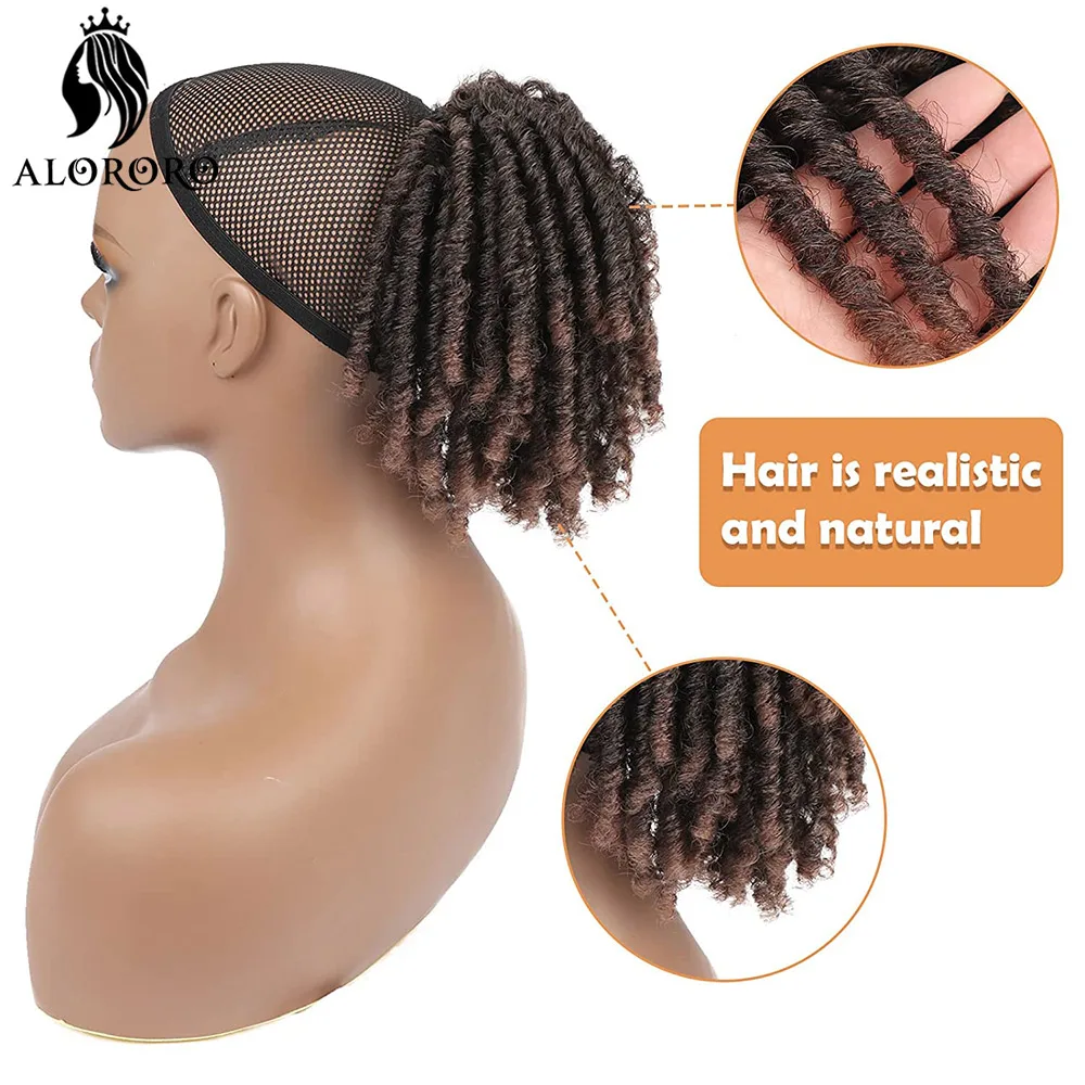 Synthetic Ponytail Short DreadLocks Bun Afro Kinky Curly Drawstring Ponytail Clip In Hair Extensions Fake Pony tail Hair Pieces