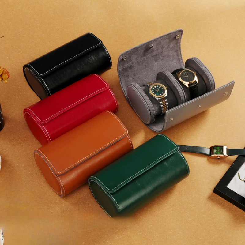 Watch Roll Storage Box Mechanical Protection Dust Proof Leather Case Luxury Watches 1 2 3 Slots Luxury Bit Travel Portable Gifts