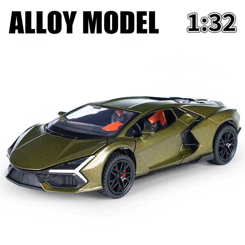 1:32 Lambos Revuelto Supercar Alloy Die Cast Toy Car Model Sound and Light Pull Back Children\'s Toy Collectibles Birthday gift