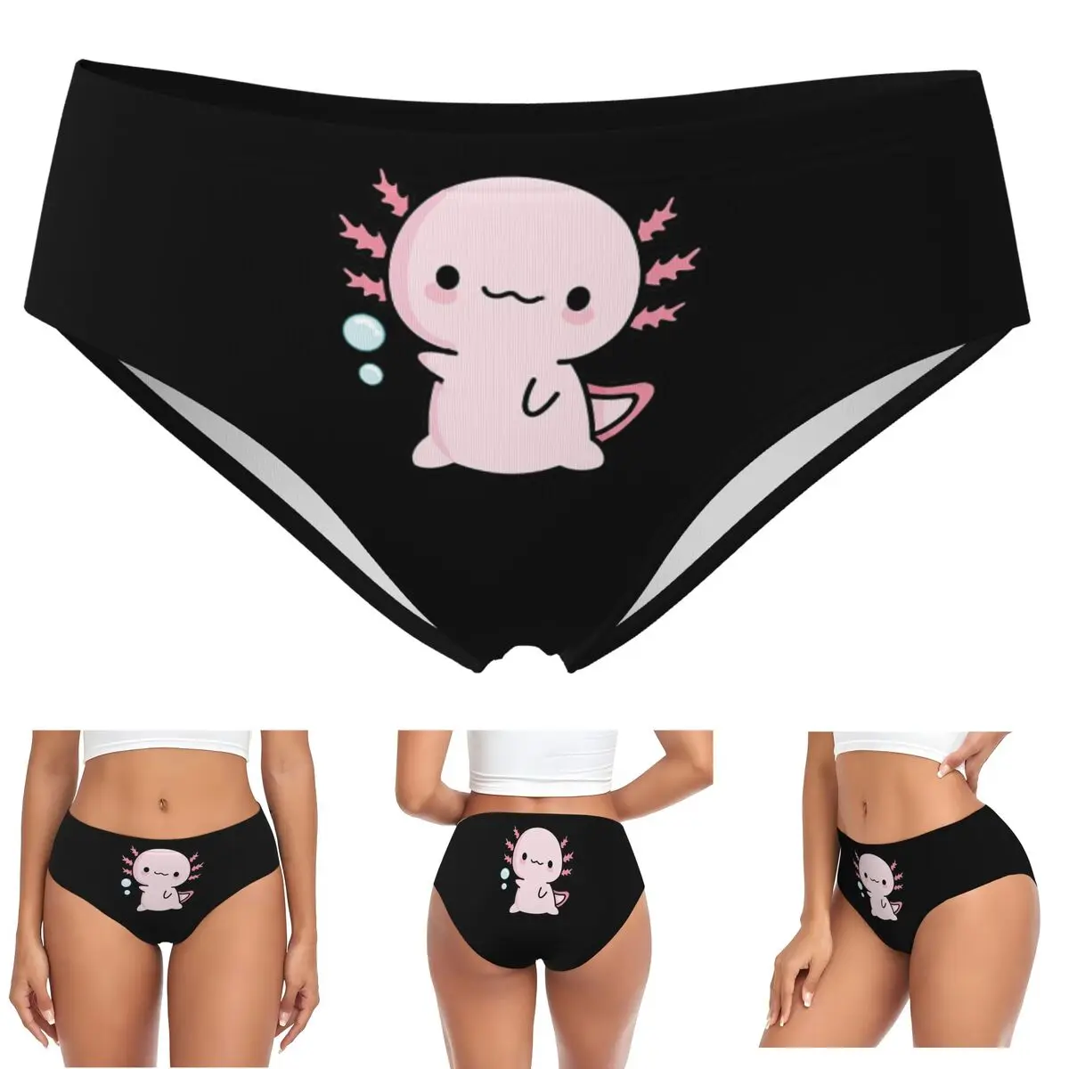 

Симпатичные трусики Axolotl Salute на заказ, женские удобные трусы, нижнее белье, дышащие женские трусы