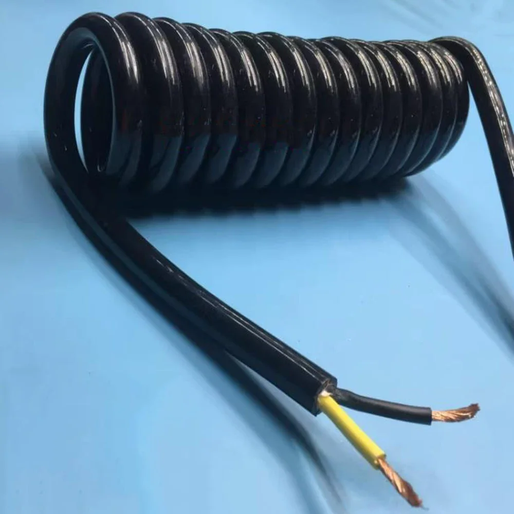 2 Core 4 Square Spring Wire National Standard High-power Mechanical Cable 15A -20A Telescopic Spiral Cable