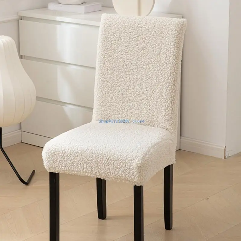 

H05E Thick Plushie Chair Cover Soft and Warm For Autumn and Winter Armless Chair Slipcover for Dining Room and Kitchen