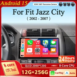 Android 15 Car Stereo Radio Multimedia Video Player For Honda Fit Jazz City 2002 2003 2004 2005 2006 2007 GPS Navigation 2 Din