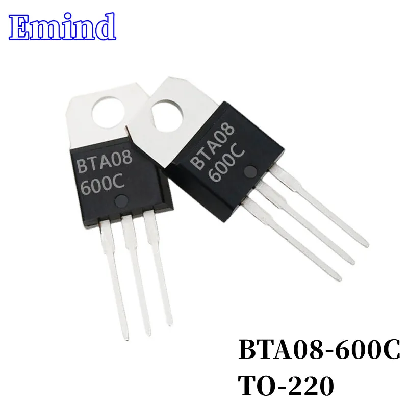 20/50/100/200/500Pcs BTA08-600C BTA08 Triac 8A/600V TO-220 DIP Thyristor Large Chip