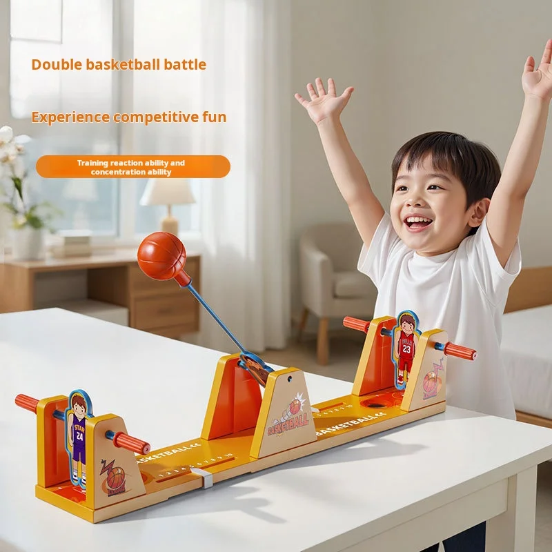 Tabletop Volley Shot Game Set Football & Basketball Desktop Battle Toy for Two-Player Competitive Play Parent-Child Interaction