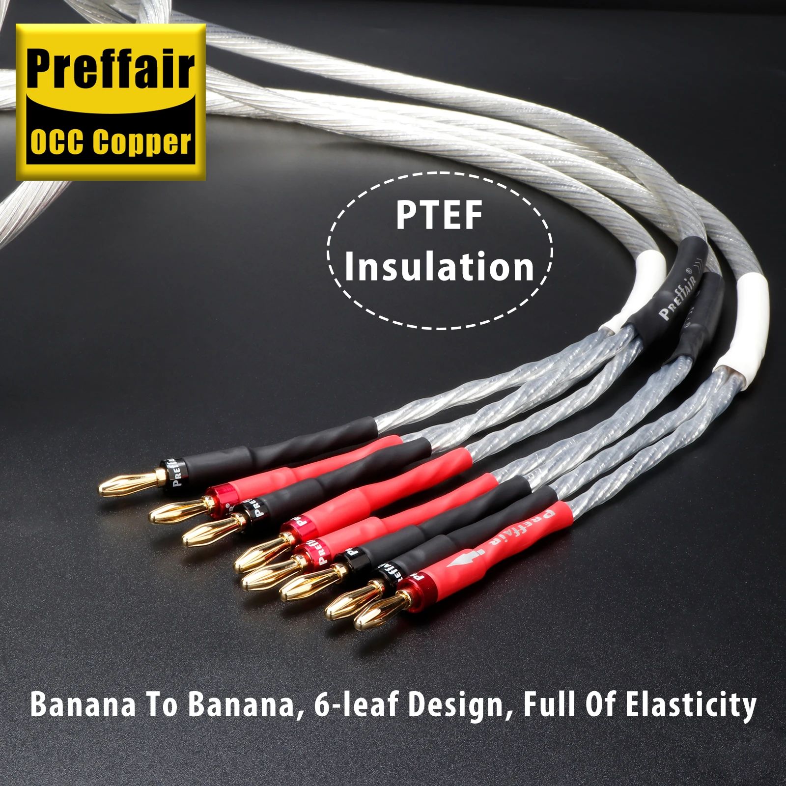 

HiFi Speaker Cables OCC Copper Silver Plated Speaker cable Gold Plated Plug Loudspeaker cable High-end audiophile speaker wire