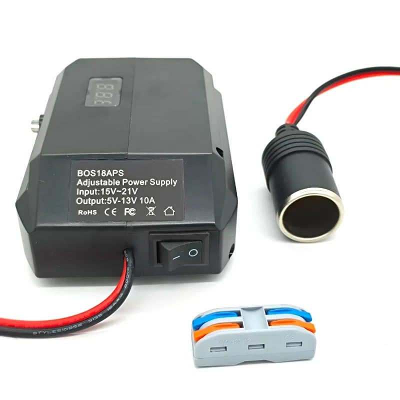 20V To 12V Step-Down Adapter Compatible with For Makita/Milwaukee/Bosch 18/20V Lithium Batteries for DIY Remote-Control Toy Cars