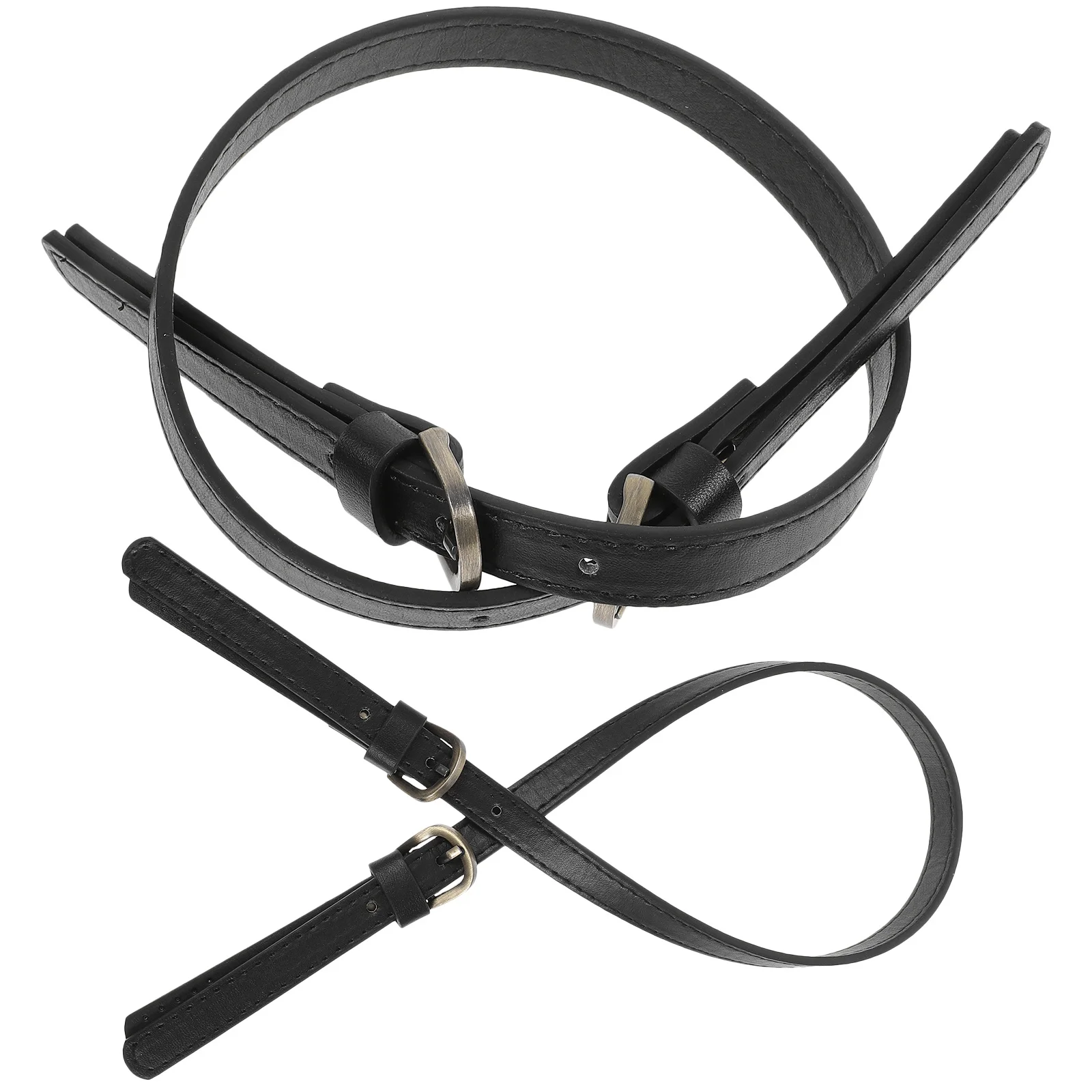 

2 pcs Double Buckle Bag Strap Handbag Belt Synthetic Tote Replacement Accessories Mini Hole Sewing Shoulder
