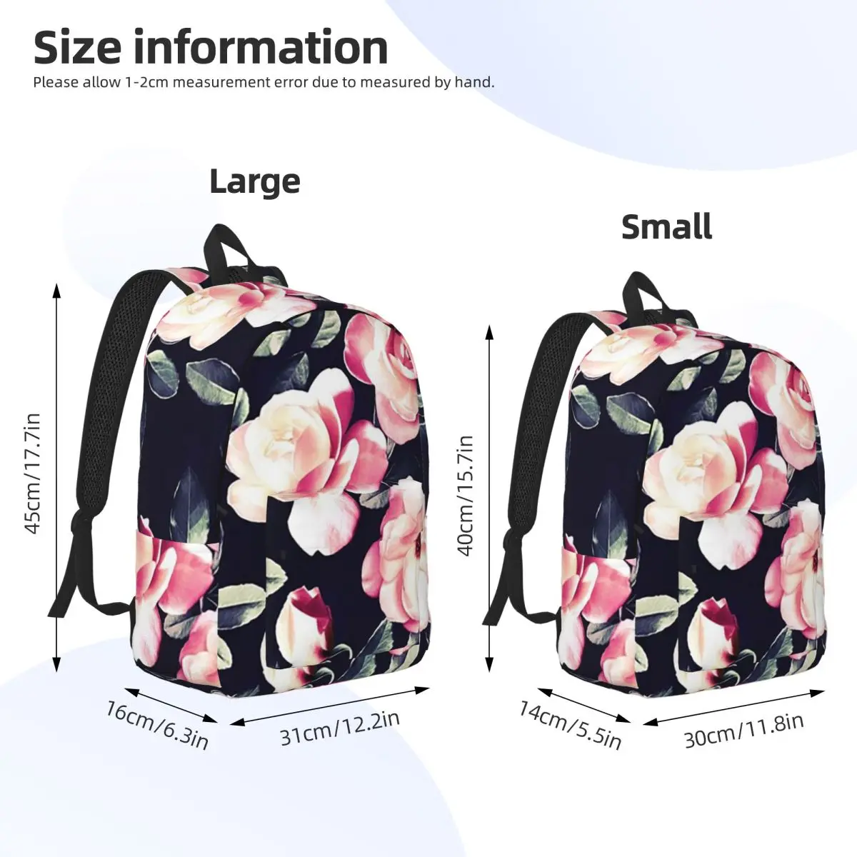 ヴィンテージローズチンツピーチピンクバックパック学生少年少女ブックバッグ子供スクールバッグラップトップショルダーバッグ男性女性用