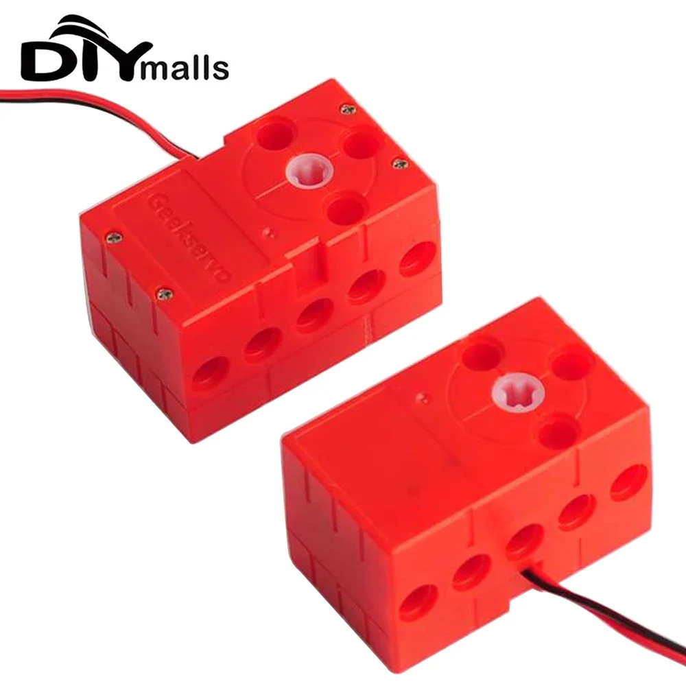 1/2/4PCS 0.7kg Geek servo 360 Degree Continuous Rotation Motor fast motor double shaft large torque red compatible with legoeds