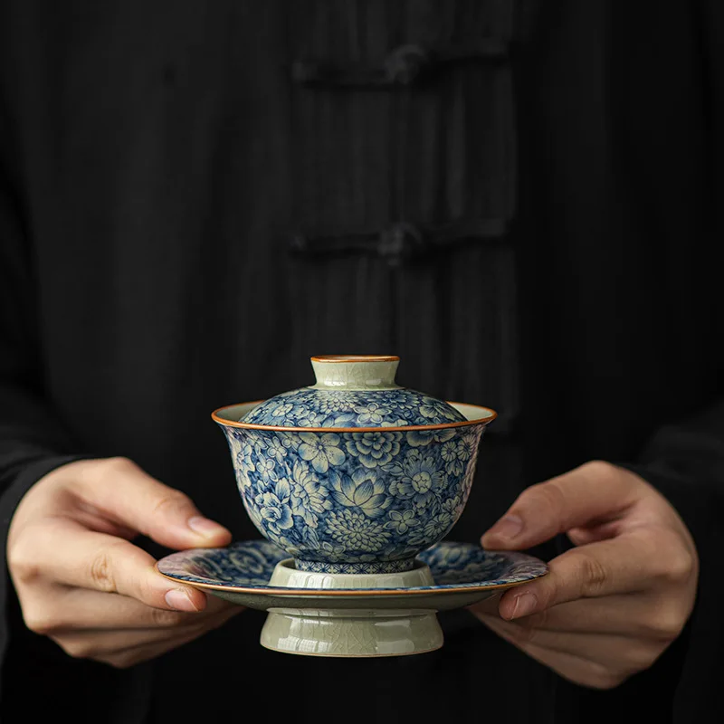 

Чайная посуда Gaiwan Chawan, набор из чаши для супа, китайские кружки кунг-фу, фарфоровая керамическая посуда, лезвие для церемонии, белая акадама