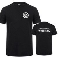 United World Wrestling UWW Men T Shirt Funny Cool Summer New Cotton Short Sleeve Tee Shirts O-Neck T-shirt Man LH-592