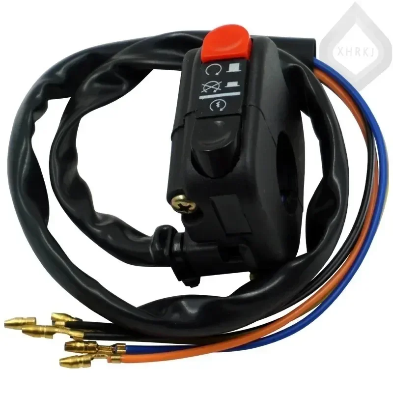 مفتاح مقود الدراجة النارية ATV العالمي الكلاسيكي مع مخرج لهب المبتدئ ومصباح LED مزدوج الفلاش