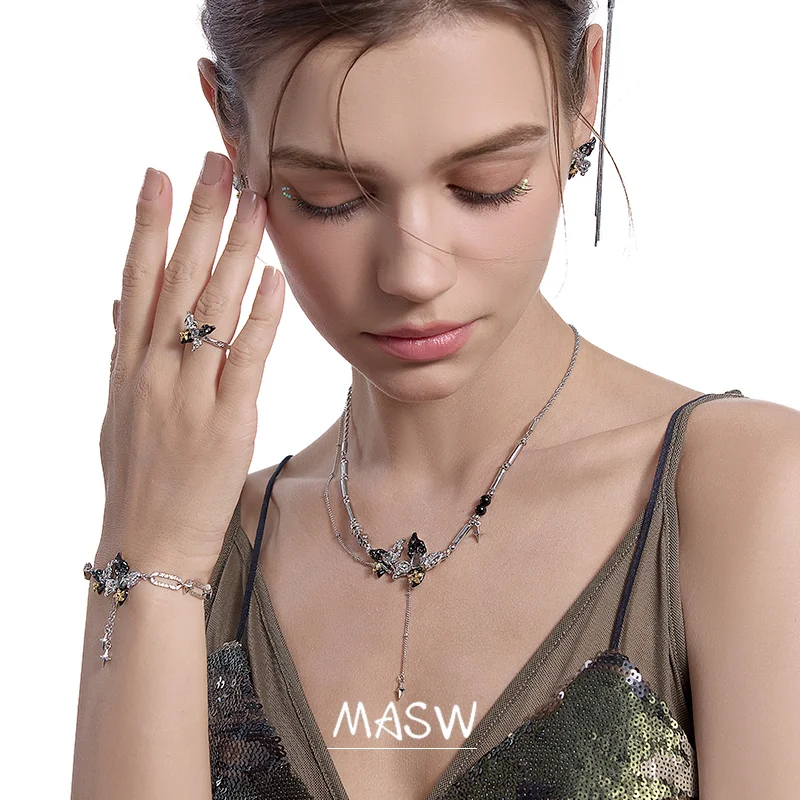 MASW Original Design High Qulity Brass Senior Sense Butterfly Rings For Women Girl Gift 2023 Trend New Fashion Accessories